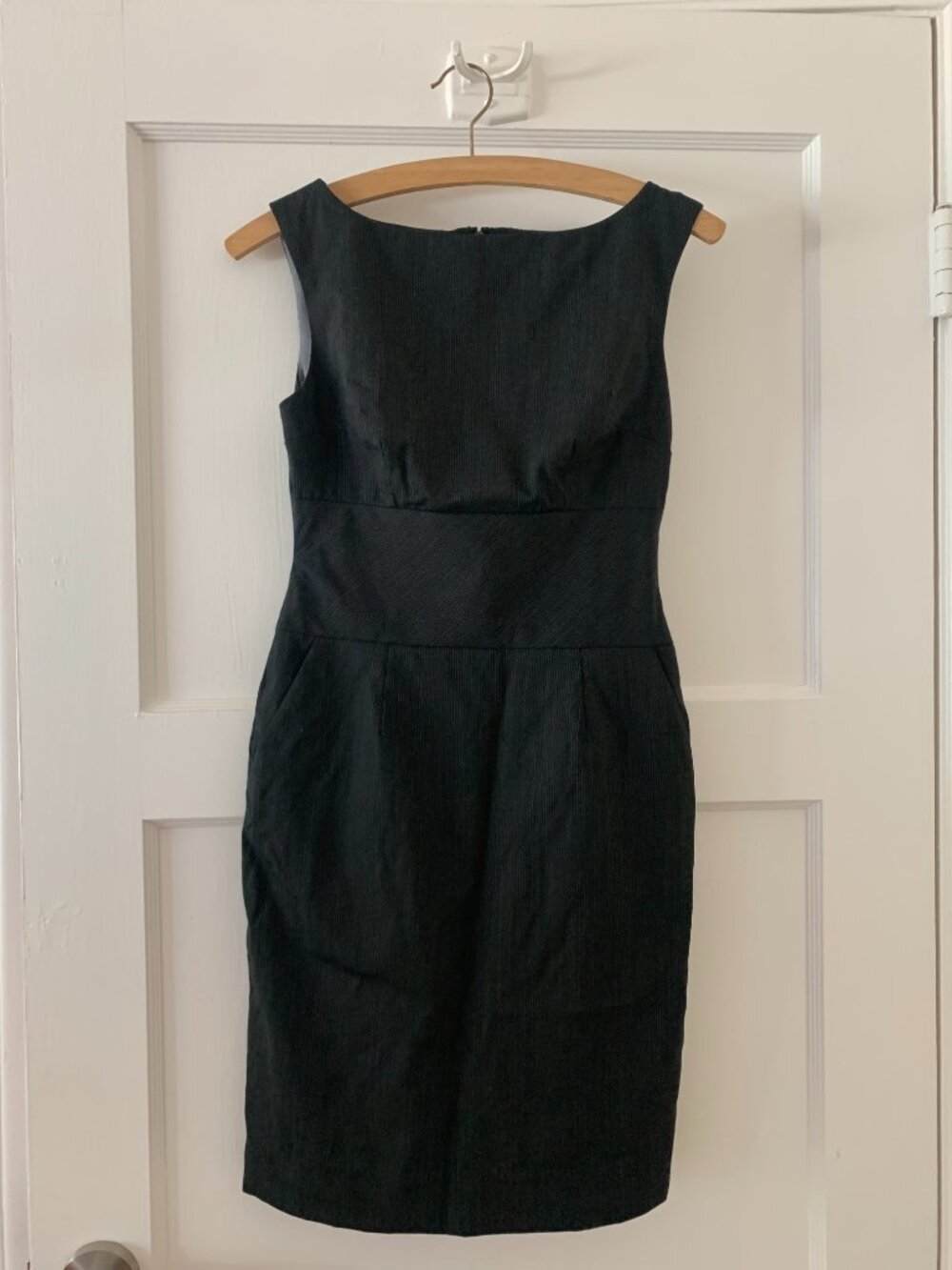 Banana Republic Black Dress with Thin Stripes